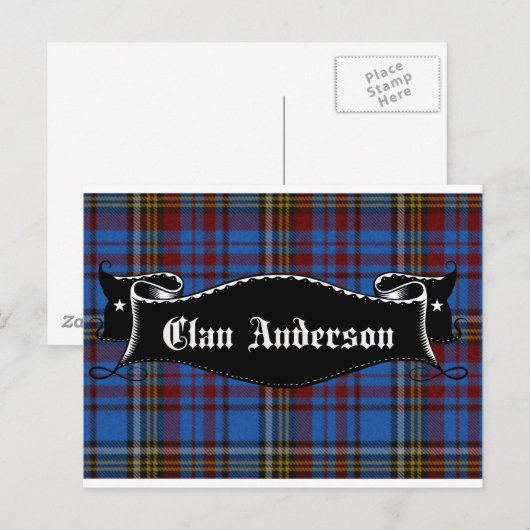 Clan Anderson Banner Briefkaart (Voorkant / Achterkant)