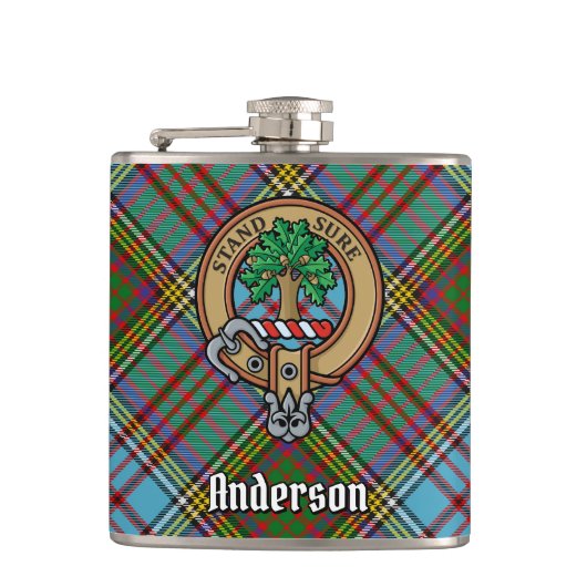 Clan Anderson Crest Flask Heupfles (Voorkant)