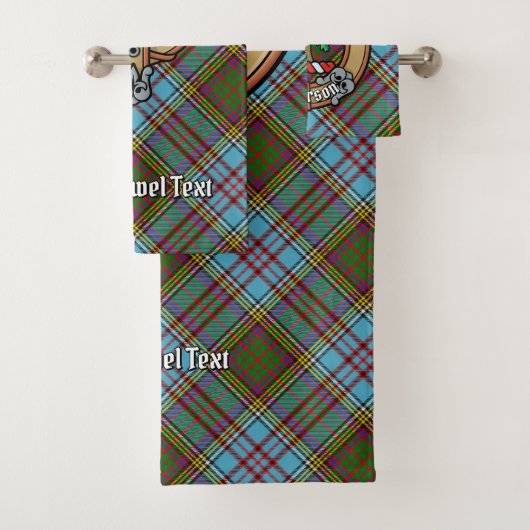 Clan Anderson Crest over Tartan Bad Handdoek (Insitu)