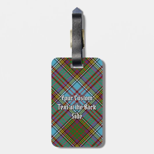 Clan Anderson Crest over Tartan Bagagelabel (Achterkant verticaal)