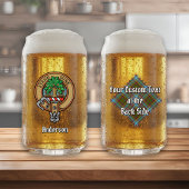 Clan Anderson Crest over Tartan Blikvorm Glas