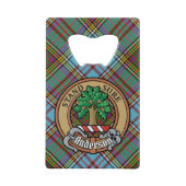 Clan Anderson Crest over Tartan Creditkaart Flessenopener (Voorkant)