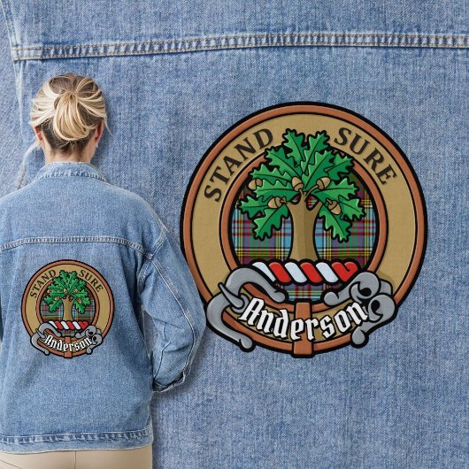 Clan Anderson Crest over Tartan Denim Jacket