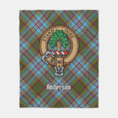 Clan Anderson Crest over Tartan Fleece Deken (Voorkant)