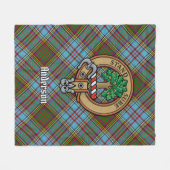 Clan Anderson Crest over Tartan Fleece Deken (Voorkant (Horizontaal))