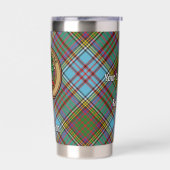 Clan Anderson Crest over Tartan Geïsoleerde Drinkbeker (Links)