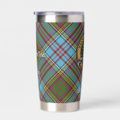 Clan Anderson Crest over Tartan Geïsoleerde Drinkbeker (Rechts)