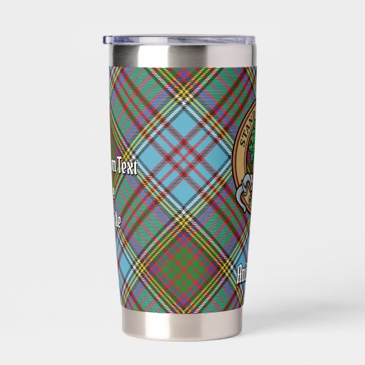 Clan Anderson Crest over Tartan Geïsoleerde Drinkbeker (Rechts)