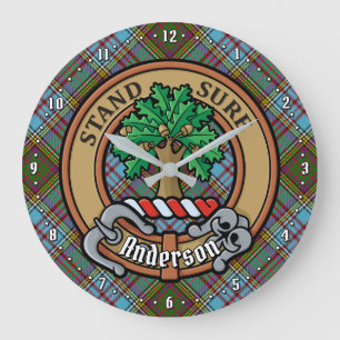Clan Anderson Crest over Tartan Grote Klok