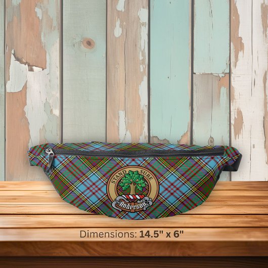 Clan Anderson Crest over Tartan Heuptasje