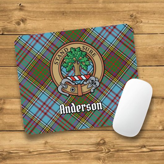 Clan Anderson Crest over Tartan Muismat