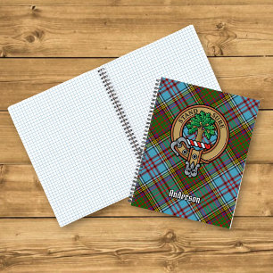 Clan Anderson Crest over Tartan Notitieboek
