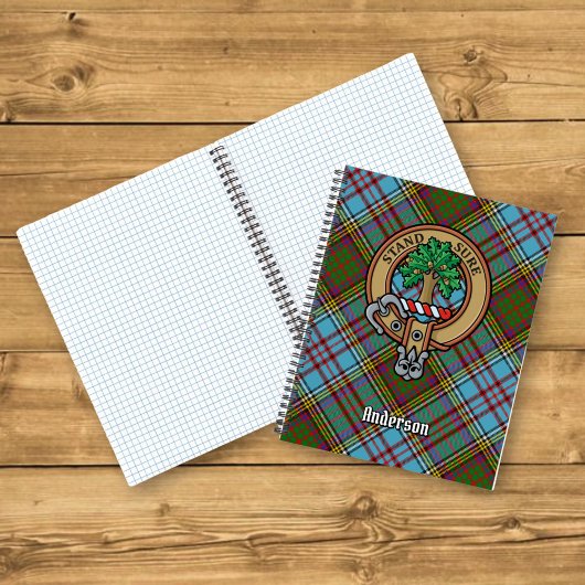 Clan Anderson Crest over Tartan Notitieboek