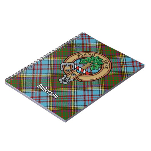 Clan Anderson Crest over Tartan Notitieboek (Linkerzijde)