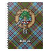 Clan Anderson Crest over Tartan Notitieboek (Voorkant)