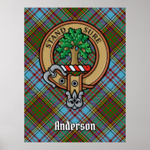 Clan Anderson Crest over Tartan