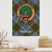 Clan Anderson Crest over Tartan Poster (Keuken)