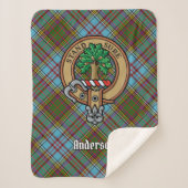 Clan Anderson Crest over Tartan Sherpa Deken (Voorkant)
