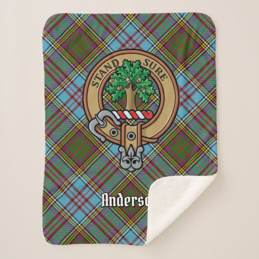 Clan Anderson Crest over Tartan Sherpa Deken (Voorkant)