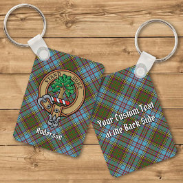 Clan Anderson Crest over Tartan Sleutelhanger