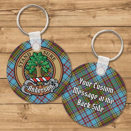 Clan Anderson Crest over Tartan Sleutelhanger