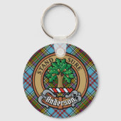 Clan Anderson Crest over Tartan Sleutelhanger (Voorkant)