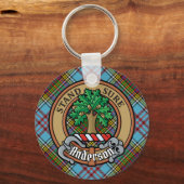 Clan Anderson Crest over Tartan Sleutelhanger (Voorkant)
