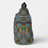Clan Anderson Crest over Tartan Sling Bag (Voorkant)