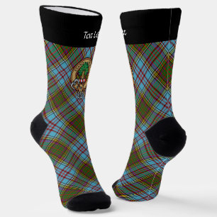 Clan Anderson Crest over Tartan Socks Sokken