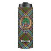 Clan Anderson Crest over Tartan Thermosbeker (Voorkant)