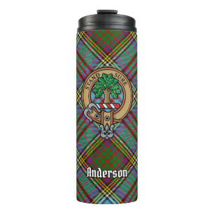 Clan Anderson Crest over Tartan Thermosbeker