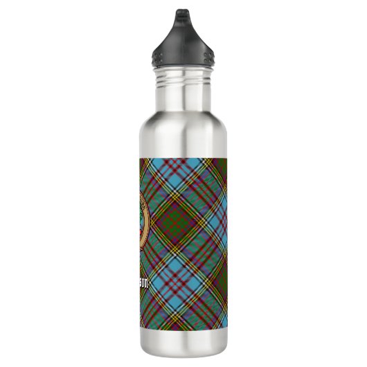 Clan Anderson Crest over Tartan Waterfles (Rechts)