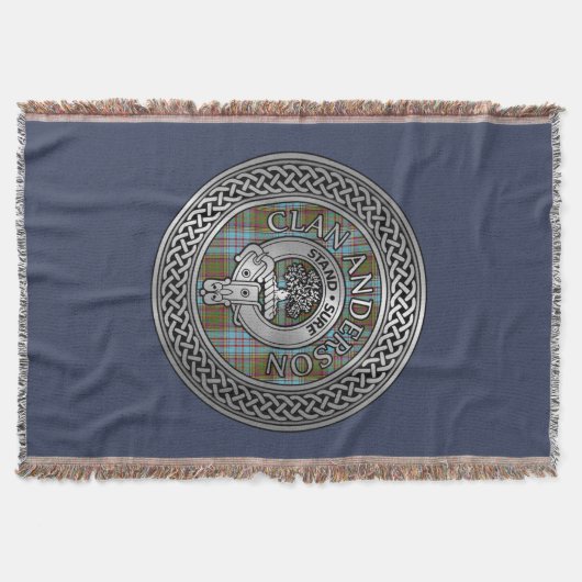 Clan Anderson Crest & Tartan Knot Deken (Voorkant)