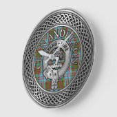 Clan Anderson Crest & Tartan Knot Grote Klok (Hoek)