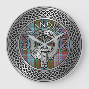 Clan Anderson Crest & Tartan Knot Grote Klok