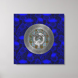 Clan Anderson Crest & Tartan Knot op Thistle Canvas Afdruk