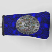 Clan Anderson Crest & Tartan Knot op Thistle Golfheadcover (Voorkant)