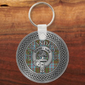 Clan Anderson Crest & Tartan Knot Sleutelhanger (Voorkant)