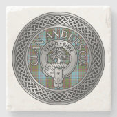 Clan Anderson Crest & Tartan Knot Stenen Onderzetter (Voorkant)