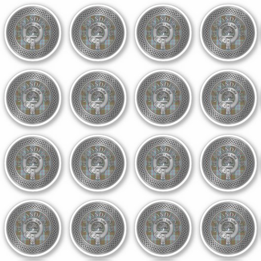 Clan Anderson Crest & Tartan Knot Sticker (Voorkant)