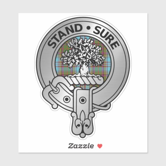Clan Anderson Crest & Tartan Sticker (Vel)