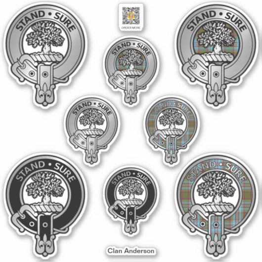 Clan Anderson Crest & Tartan Sticker (Voorkant)