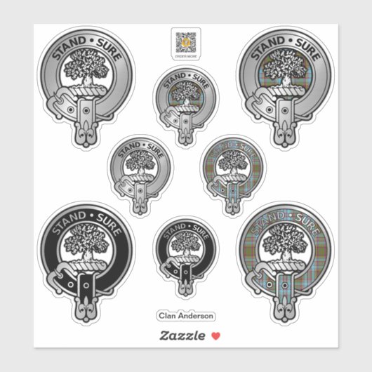Clan Anderson Crest & Tartan Sticker (Vel)