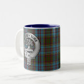 Clan Anderson Crest & Tartan Tweekleurige Koffiemok (Voorkant links)
