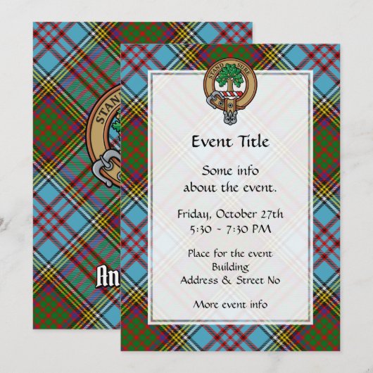 Clan Anderson Crest Uitnodiging (Voorkant / Achterkant)
