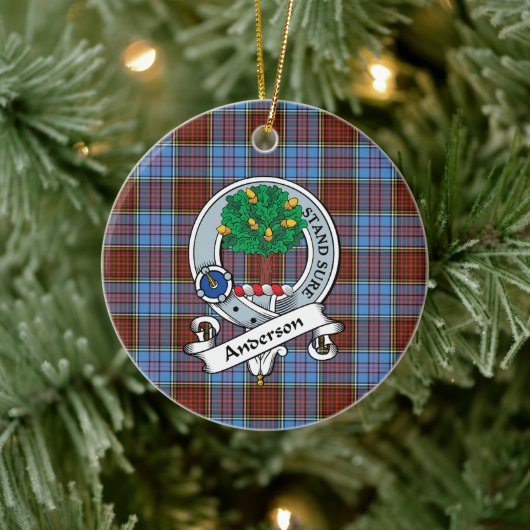 Clan Anderson Modern Badge Tartan Pset Keramisch Ornament (Boom)