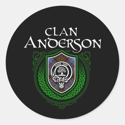Clan Anderson Scottish Family Tartan Ronde Sticker (Voorkant)