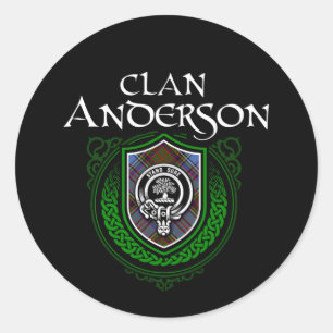 Clan Anderson Scottish Family Tartan Ronde Sticker