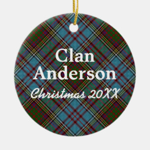 Clan Anderson Scottish Tartan Keramisch Ornament
