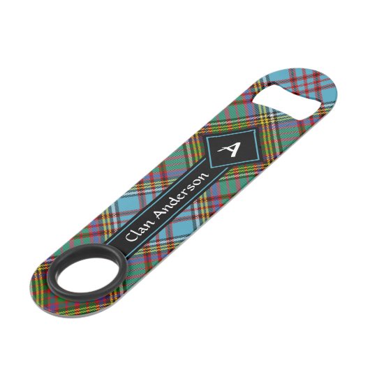 Clan Anderson Tartan Bar Key Speed Flessenopener (Voorkant Gekanteld)